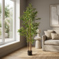 Plante de bambou artificielle de 180 cm avec pot de fleurs | Plantes en plastique pour la décoration intérieure et extérieure