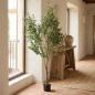 Künstlicher Olivenbaum, 180 cm, mit Blumentopf | Kunststoffpflanze für die Gartendekoration im Innen- und Außenbereich