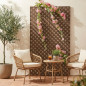PVC-Gitterpaneel ohne Rahmen, 100 x 200 cm | 1,8 cm Maschenweite | Dekoratives braunes Gartengitter | Innendekoration