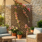 PVC-Gitterpaneel ohne Rahmen, 100 x 200 cm | 1,8 cm Maschenweite | Dekoratives braunes Gartengitter | Innendekoration