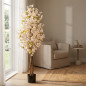 Planta artificial de flor de cerejeira de 150 cm com vaso | Plantas de plástico para decoração de jardins internos e externos