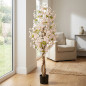 Planta artificial de flor de cerejeira de 150 cm com vaso | Plantas de plástico para decoração de jardins internos e externos