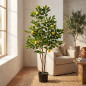 Künstlicher Zitronenbaum, 120 cm, mit Blumentopf | Kunststoffpflanze für die Gartendekoration im Innen- und Außenbereich