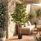 Laranjeira artificial de 120 cm com vaso | Plantas de plástico para decoração de jardins internos e externos