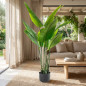 Planta artificial Ave-do-Paraíso de 120 cm com vaso | Plantas de plástico para decoração de jardins internos e externos