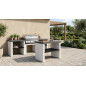 Módulo de bancada para churrasco embutido Kitaway 84×63×85 cm | Base branca/preta para churrasco de jardim externo