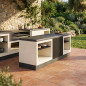 Modulo Bancada para Barbacoa de Obra Kitaway 84×63×85 cm | Base Blanca/Negra para Barbacoa de Jardín Exterior