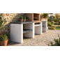 Kitaway Einbau-Grillbankmodul 84×63×85 cm | Weiß/Schwarzes Gestell für den Gartengrill