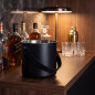 Balde de gelo de aço inoxidável preto Moon - 4L - Alças de couro - Design elegante