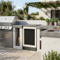 Modulo Basura para Barbacoa de Obra Kitaway 63x42x85 cm | Base Blanca/Gris para Barbacoa de Jardín Exterior