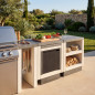 Modulo Basura para Barbacoa de Obra Kitaway 63x42x85 cm | Base Blanca/Gris para Barbacoa de Jardín Exterior