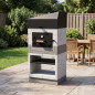 Kitaway BBQ Oven 84×63×206 cm Grey/White | Professional Insulation and Pressure Gauge | Steel Door and Bottom Support