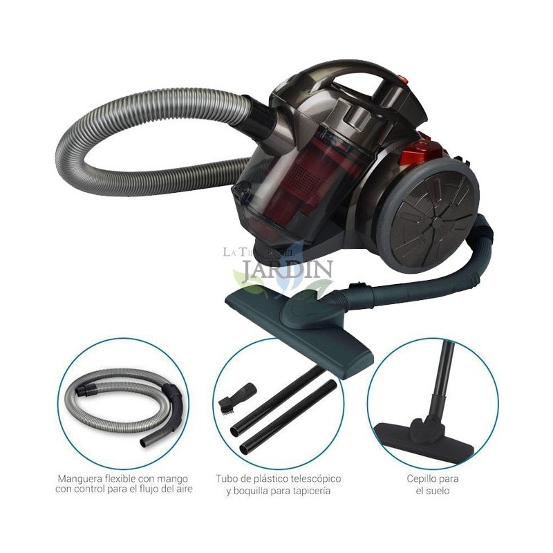 Aspirateur sans sac TH-VC1006R - Aspirateur au format compact avec filtre hygiénique, 700W rouge