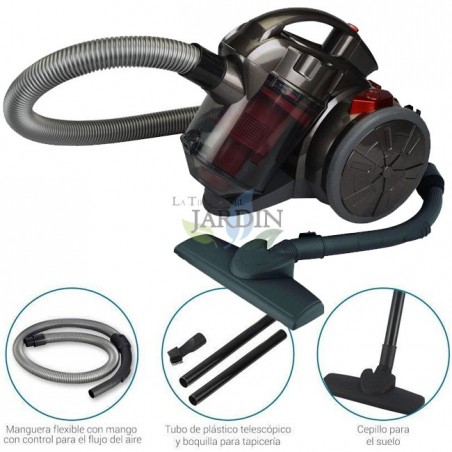 Aspirateur sans sac TH-VC1006R - Aspirateur au format compact avec filtre hygiénique, 700W rouge