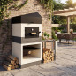 Four barbecue Kitaway 84×63×206 cm Gris/Blanc | Isolation professionnelle et manomètre | Porte et support inférieur en acier