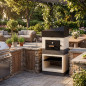 Four barbecue Kitaway 84×63×206 cm Gris/Blanc | Isolation professionnelle et manomètre | Porte et support inférieur en acier