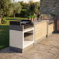 Drawer with Grill for Barbecue and Kitaway Modules 84×63×115 cm | Grey/White Steel Drawer for Outdoor Kitchen and Barbecue