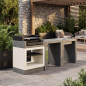 Cassetto con griglia per barbecue e moduli Kitaway 84×63×115 cm | Cassetto in acciaio grigio/bianco per cucina da esterno e barb