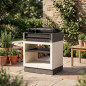 Barbecue encastrable Kitaway 84×63×115 cm avec grille 63x48 cm | Blanc/gris, en béton et acier, pour jardin