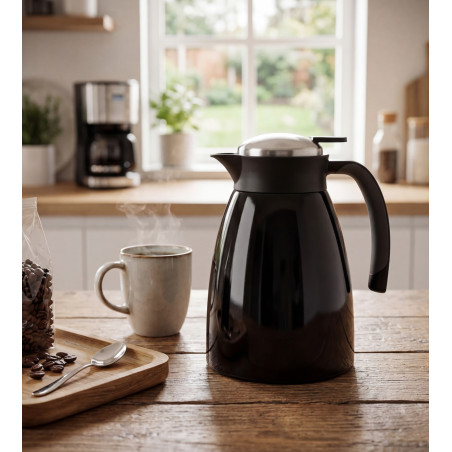 Termo Acero Inoxidable negra 1L Lacor | Botella de Agua Aislante | Se Mantiene Caliente o Frio 24 Horas | Botella Termica Agua