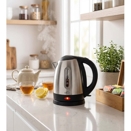 Hervidor Agua Electrico Inoxidable 1,7 Litros Lacor | Hervidor de Agua 2400W | Tetera Electrica Portatil para Infusiones o Te