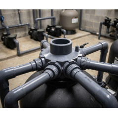 12-Arm PVC Collector Head Ø 63-75 mm | 1" Connection | Collector for Pool Filter and Filtration System