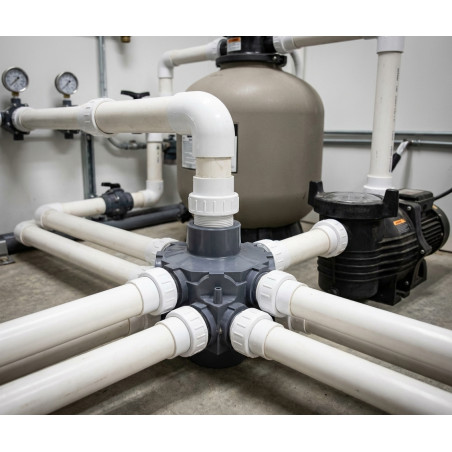 Collecteur à 8 bras en PVC Ø 50-63 mm | Raccord 3/4" | Collecteur pour système de filtration de piscine