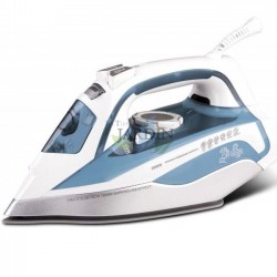 Ferro a vapor profissional 2200W, revestimento cerâmico azul claro
