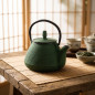 Théière en fonte verte Lacor | Conserve la chaleur plus longtemps | Capacité : 0,8 litre | Pour infusions et thés