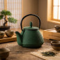 Théière en fonte verte Lacor | Conserve la chaleur plus longtemps | Capacité : 0,8 litre | Pour infusions et thés