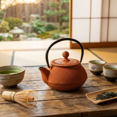 Lacor cast iron teapot - Orange - Capacity 0.6 Liters