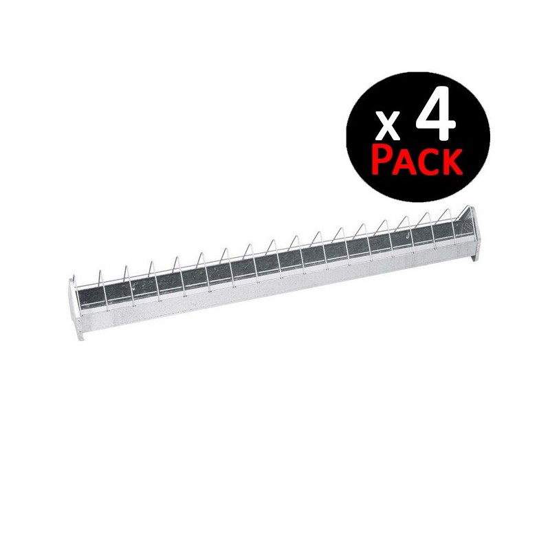 4 x Mangeoire Métallique pour les Poussins avec Grille large de 100cm