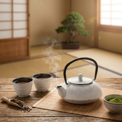 Lacor cast iron teapot - White - Capacity 0.5 Liters