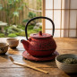 Théière Lacor en fonte rouge | Conserve la chaleur plus longtemps | Capacité : 0,25 litre | Pour infusions et thés