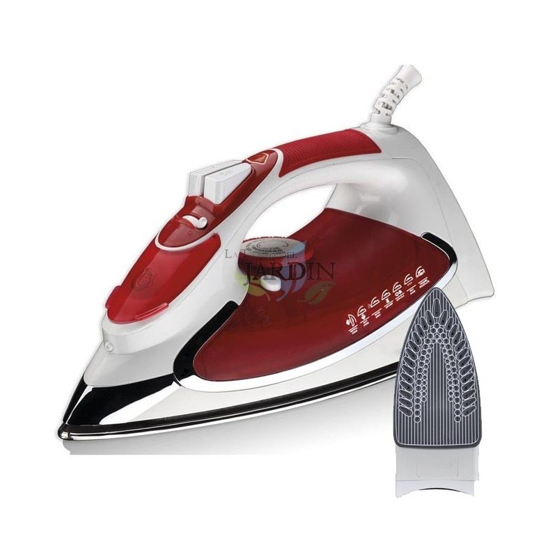 2200W steam iron, red ceramic coated soleplate 2200W steam iron, red ceramic coated soleplate
