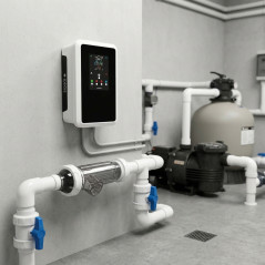 Chlorinateur Domotic par électrolyse au sel + Contrôleur de pH + Pompe de Dosage, piscines jusqu'à 120 m3