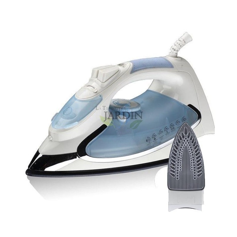 Steam iron 2200W, blue ceramic coated soleplate