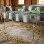 Rabbit cage 4 compartments plastic floor 200 x 62 x 99 cm equipped with hoppers and drinkers