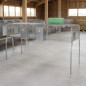Kaninchenkäfig 2 Fächer Metallboden 200 x 62 x 99 cm ausgestattet mit Trichtern und Tränken.