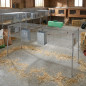 Rabbit cage 2 departments metal floor 200 x 62 x 99 cm equipped with hoppers and waterers