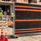 Malla Ocultación Obra 1,95x3,65 m | Negro/Naranja 90 gr | Delimita Zonas | Seguridad | Alta Resistencia | Uso Profesional