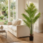 Künstliche Palme, 120 cm, mit Blumentopf | Kunststoffpflanze für die Gartendekoration im Innen- und Außenbereich