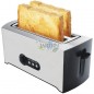 Grille-pain automatique 1600W inox Thulos, Toaster compact 2 fente jusqu'à 2 tranches, Grille-pain électrique