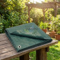 Toldo verde reforçado 3,85 x 5,9 metros 80 gr/m2 com ilhós