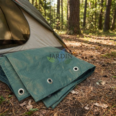 Toldo reforzado verde 1,9 x 2,9 metros 80 gr/m2 con ojales