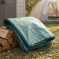 Green reinforced awning 1.9 x 2.9 meters 80 gr/m2 with eyelets