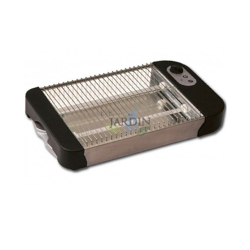 Grille-pain plat pour tout type de pain et bouilloire de 600 W de puissance. Minuteur de brunissage à 6 niveaux