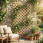 Panel de Celosia de Madera Sin Marco 100x200 cm | Cuadros 4,5 cm | Celosia Decorativa Jardin | Decoracion de Ambientes