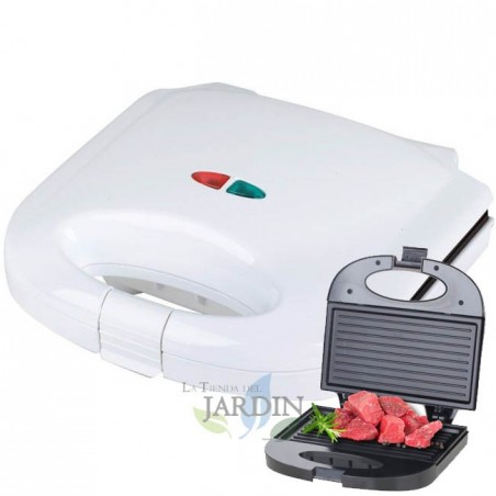 Appareil à croque-monsieur revêtement antiadhésif-750 W pour 2 pains, 750 W, Blanc