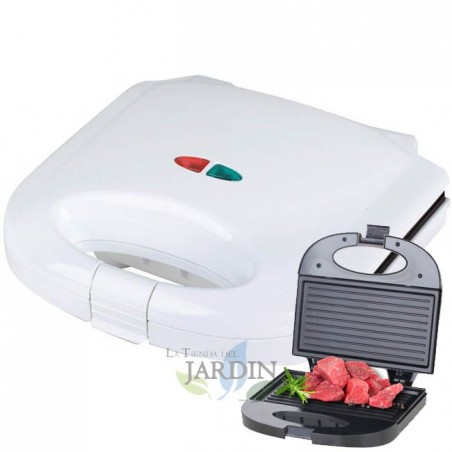 Piastra per Sandwich Rivestimento Antiaderente - 750 W per 2 Fette di Pane, 750 W, Bianco